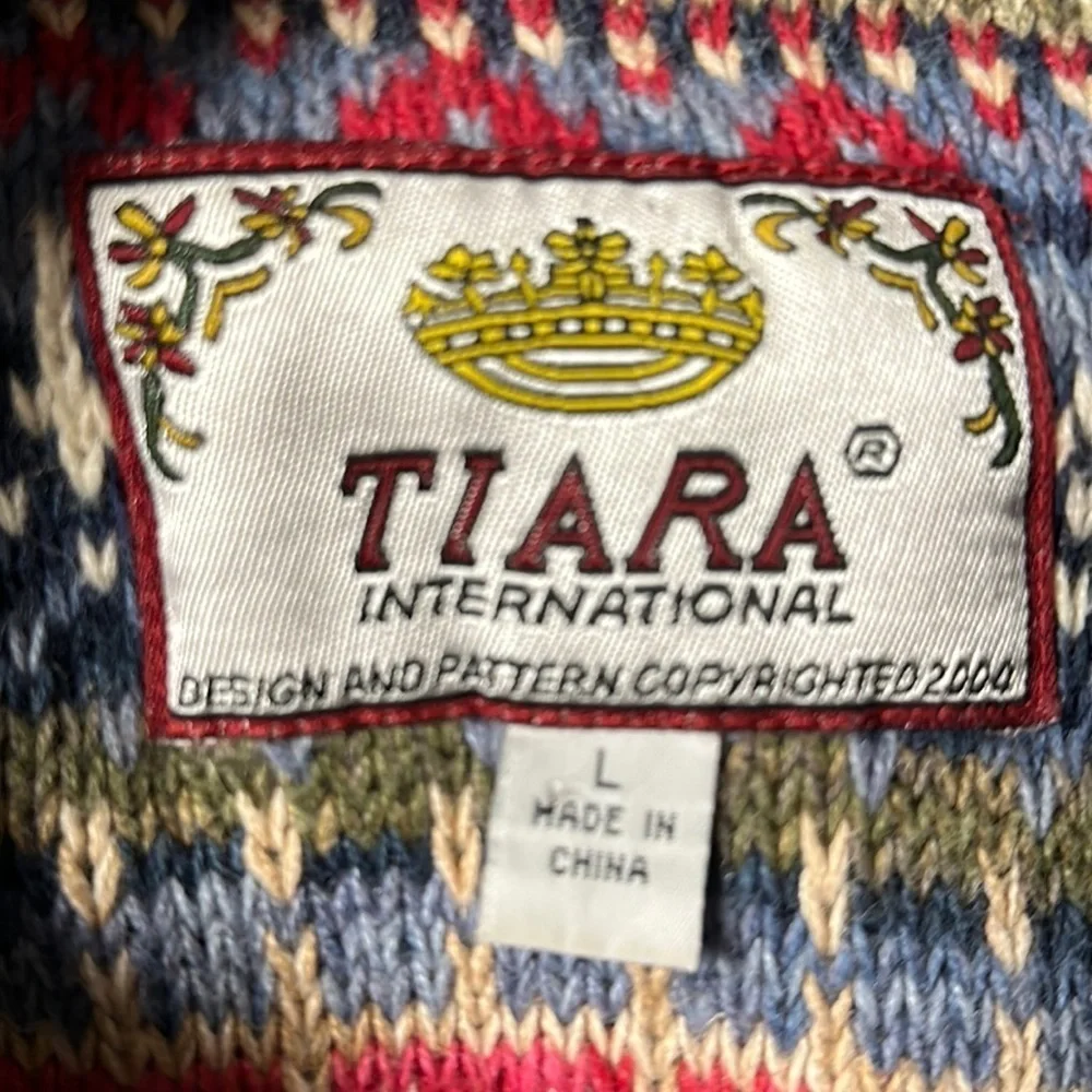 Vintage Tiara International Denim Jacket Lined with Sweater Material Size L, 90s - Picture 2 of 12